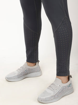 Grey Laser Cut Style Diva Leggings