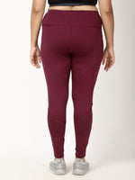 Wine Laser Cut Style Diva Leggings