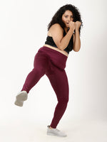 Wine Laser Cut Style Diva Leggings
