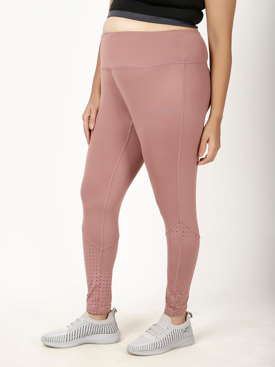 Dusty Rose Laser Cut Style Diva Leggings