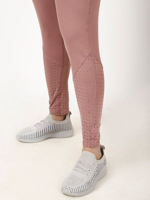 Dusty Rose Laser Cut Style Diva Leggings