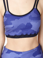 Blue Print Strappy Crop Bra