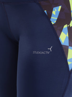 Navy Geometric Print Roadrunner Leggings