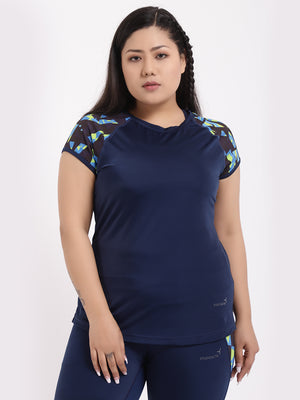 Navy Print Feel Free Tee