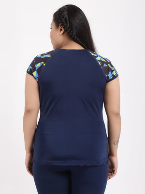 Navy Print Feel Free Tee