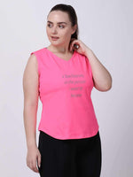 Neo-Pink Sleeveless Graceful Lady Tee
