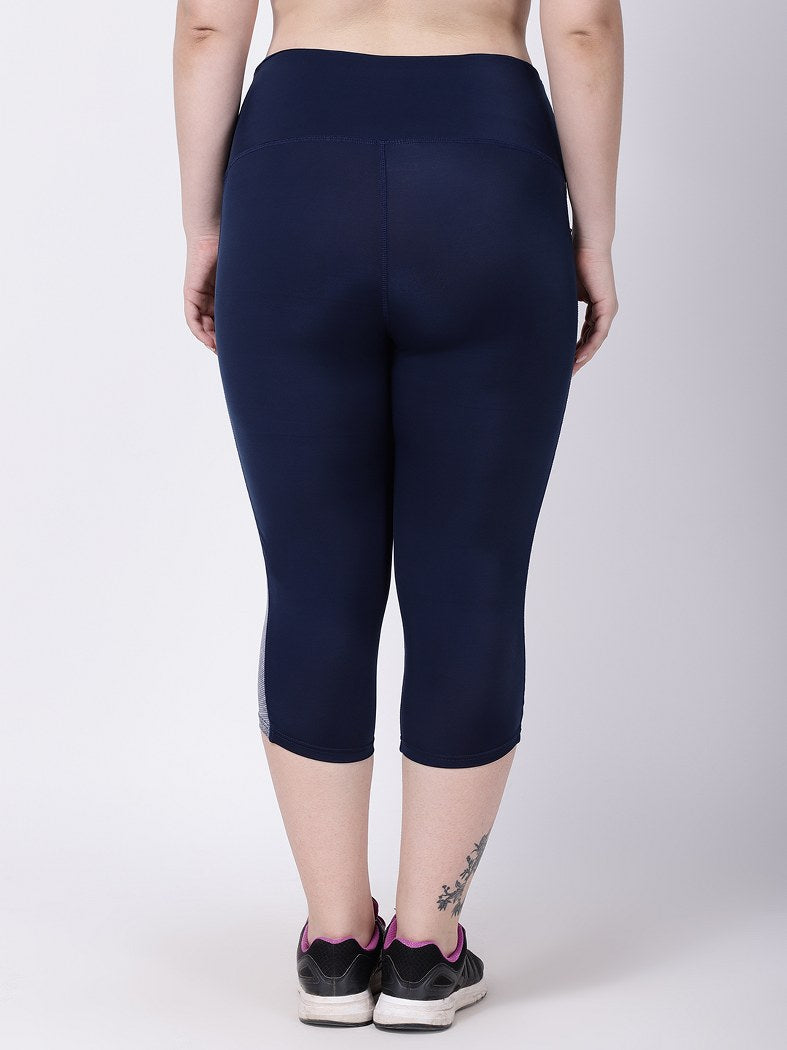 Navy Printed Band Summer Breeze Capri