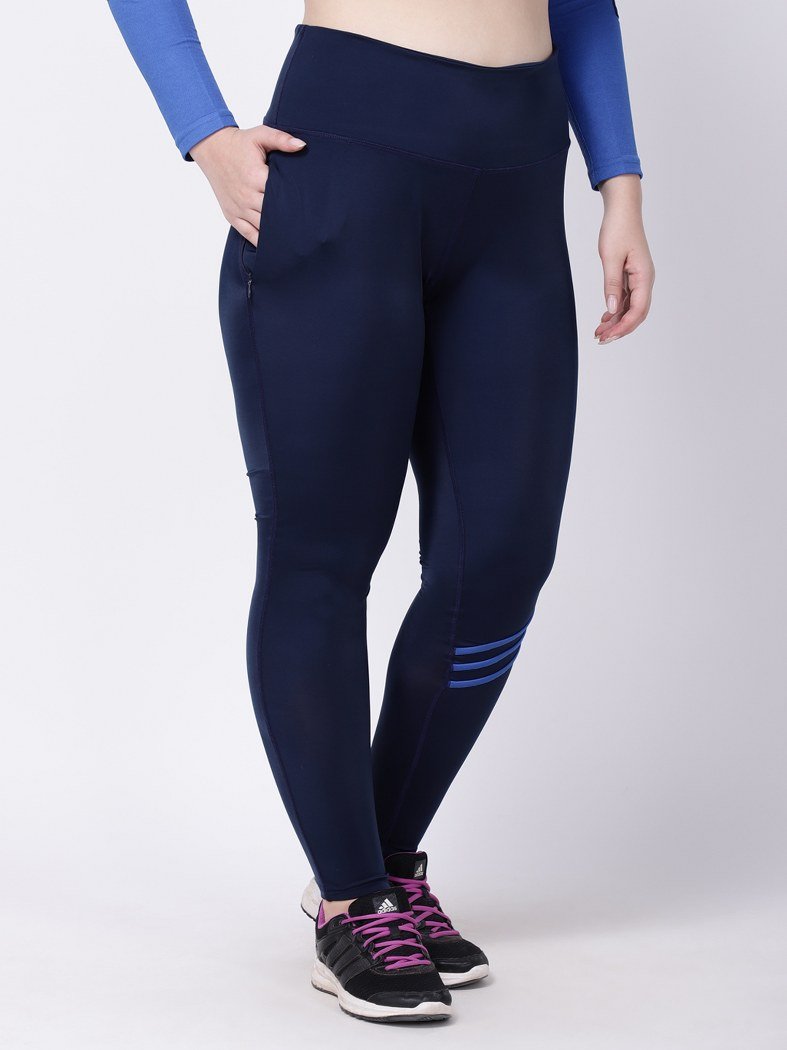 Navy Royal Blue Striped Ace Leggings