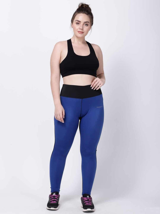 Royal-Blue Black Stunner Bolt Leggings