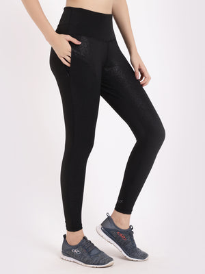 Black Shimmer Stunner Bolt Leggings