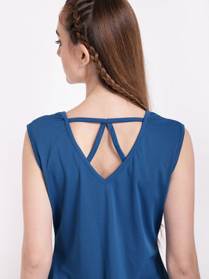 Teal Back String Tee
