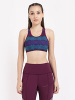 Wine Blue Print Sports Bra