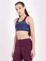 Wine Blue Print Sports Bra