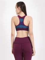 Wine Blue Print Sports Bra