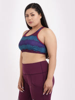 Wine Blue Print Sports Bra