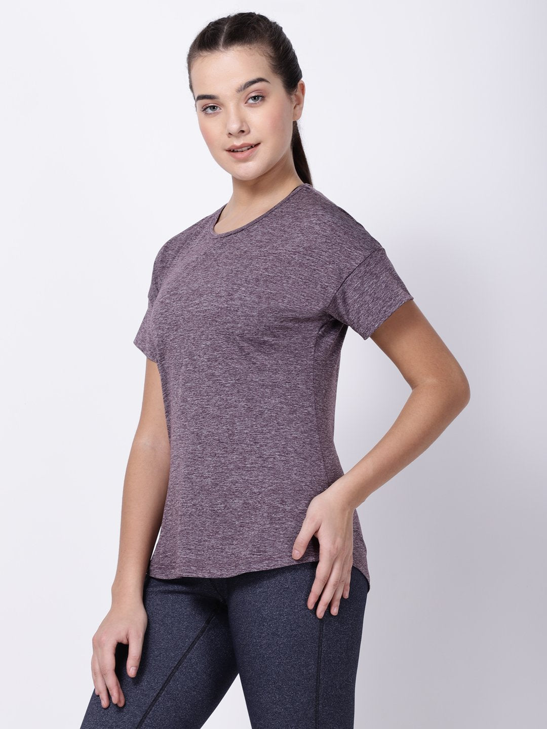 Aubergine Melange Ace tee