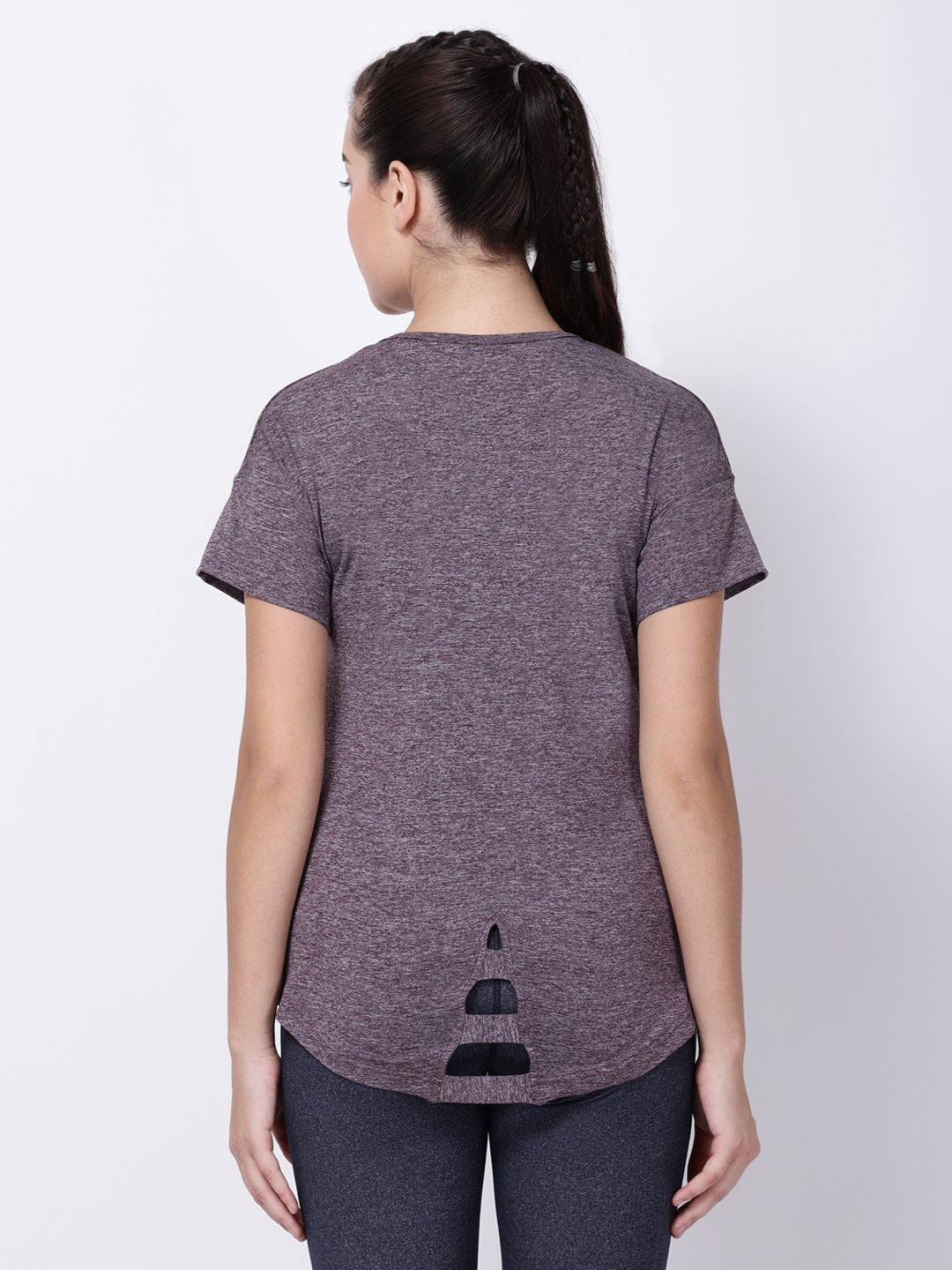 Aubergine Melange Ace tee