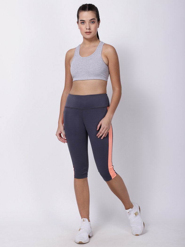 Grey Neo-Orange Summer Breeze Capri