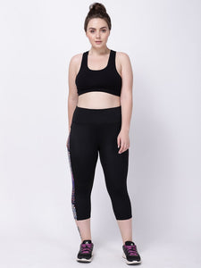Black Side Print Summer Breeze Capri