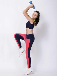 Coral Navy Stunner Bolt Leggings