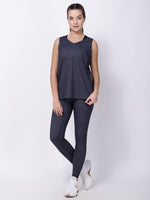 Grey Melange Back String Tee