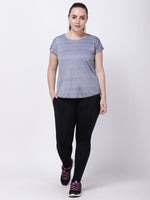 Navy Chequered Sexy Back Tee