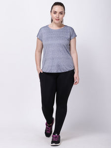 Navy Chequered Sexy Back Tee