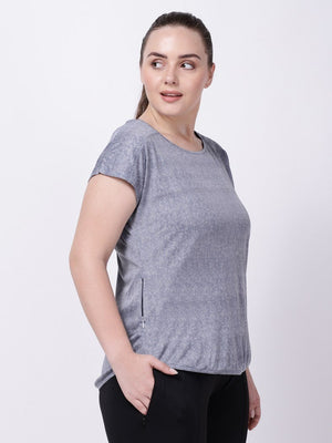 Navy Chequered Sexy Back Tee