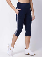 Navy Printed Band Summer Breeze Capri