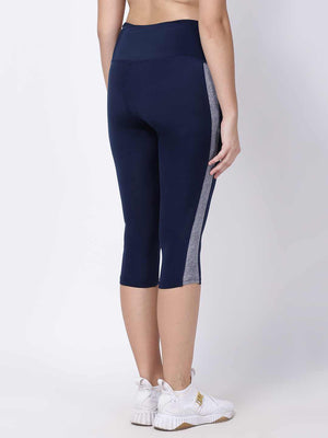 Navy Printed Band Summer Breeze Capri
