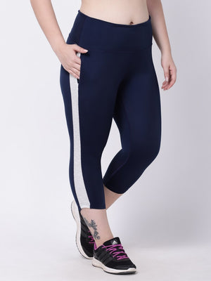 Navy Silver Band Summer Breeze Capri