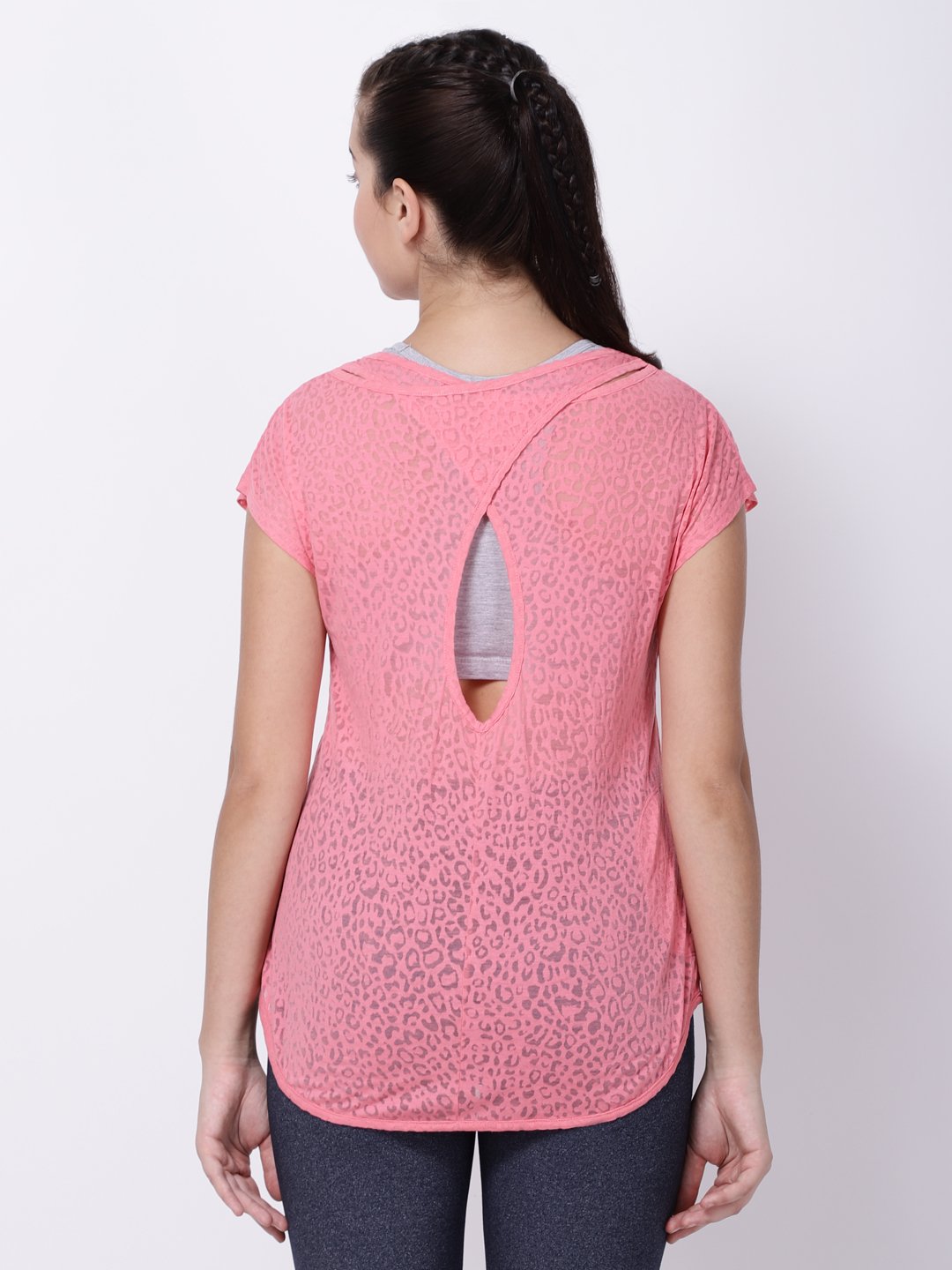 Pink Burnout Sexy Back Tee