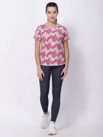 Pink-Red Printed Ace Tee