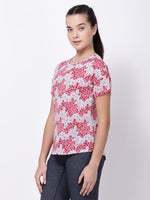 Pink-Red Printed Ace Tee