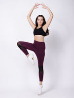 Wine Black Mesh Tres Chic Leggings