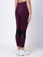 Wine Black Mesh Tres Chic Leggings